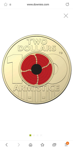 2018 Remembrance Day Armistice Centenary $2 - Downies Card
