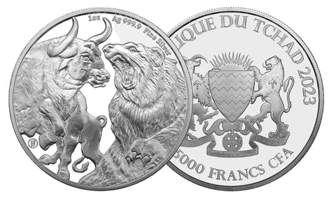 2023 Bull & Bear 1oz Silver Bullion Coin Tokelau
