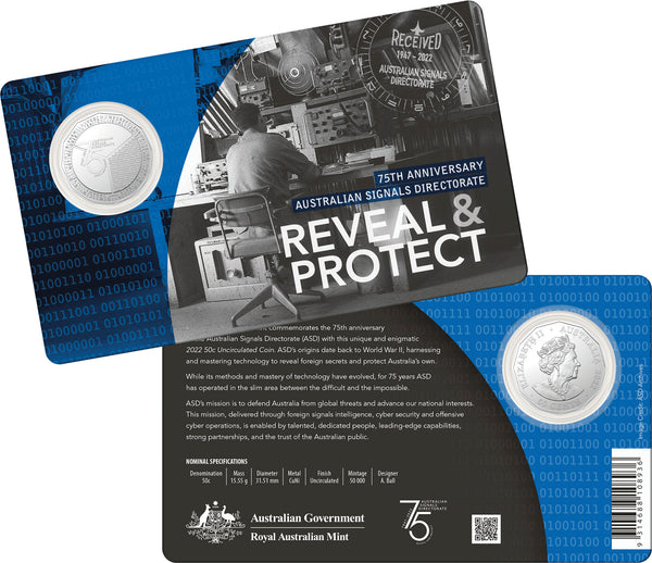 2022 Australian Signals Directorate 75th Anniversary 50c UNC Coin