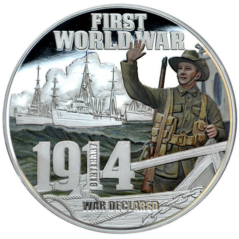 2014 Niue First World War - War Declared 5oz Silver $10 Proof