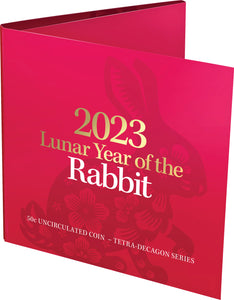 2023 Year of the Rabbit 50c Tetra Decagon UNC Coin