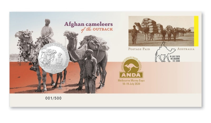 2020 Afghan Camaleers of the Outback 50c PNC - Melbourne ANDA Overprint