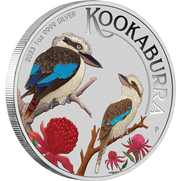 2023 World Money Fair Australian Kookaburra 1oz Silver Coloured Coin
