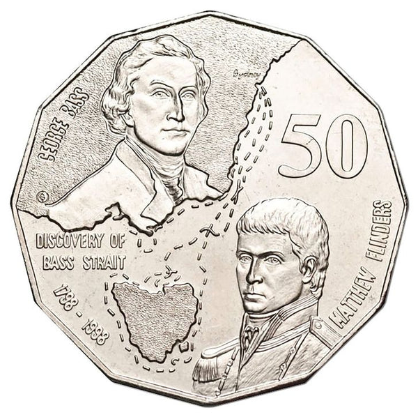 1998 Bicentenary of Bass & Flinders-Bass Strait & Tasmania 50c PNC