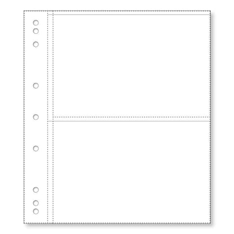 Renniks Banknote Album Plastic Refill Pages, 2 Pockets, Pack 10