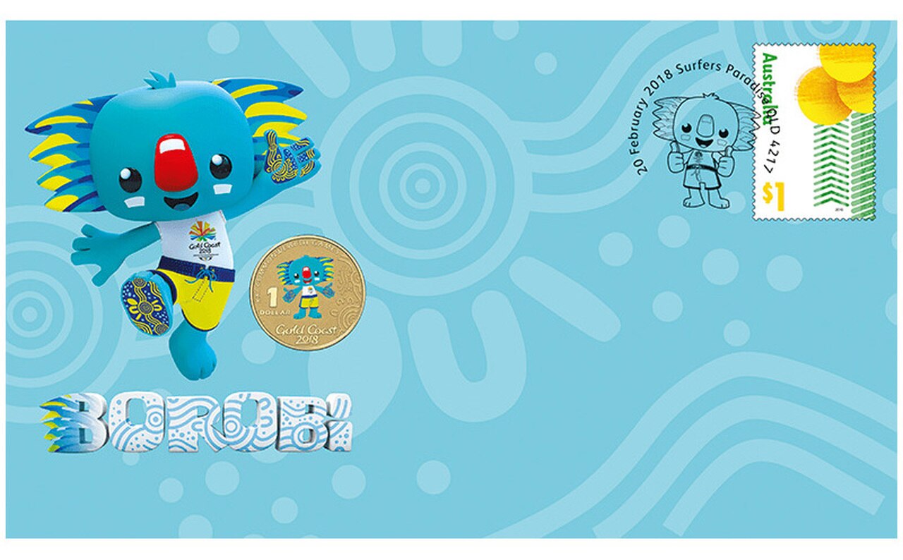 2018 $1 XXI Commonwealth Games - Borobi Coin & Stamp Cover PNC