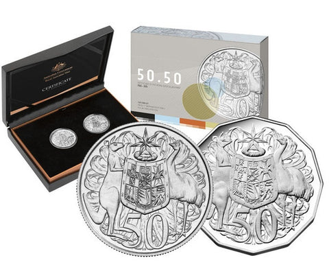 2015 50c Fifty Years of The Royal Australian Mint 2 Coin Set