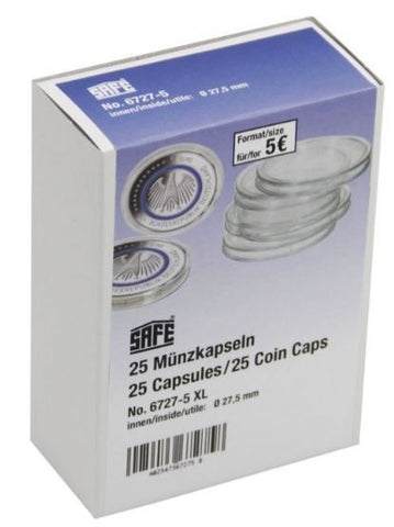 Safe Coin Capsules 25mm Pack of 25