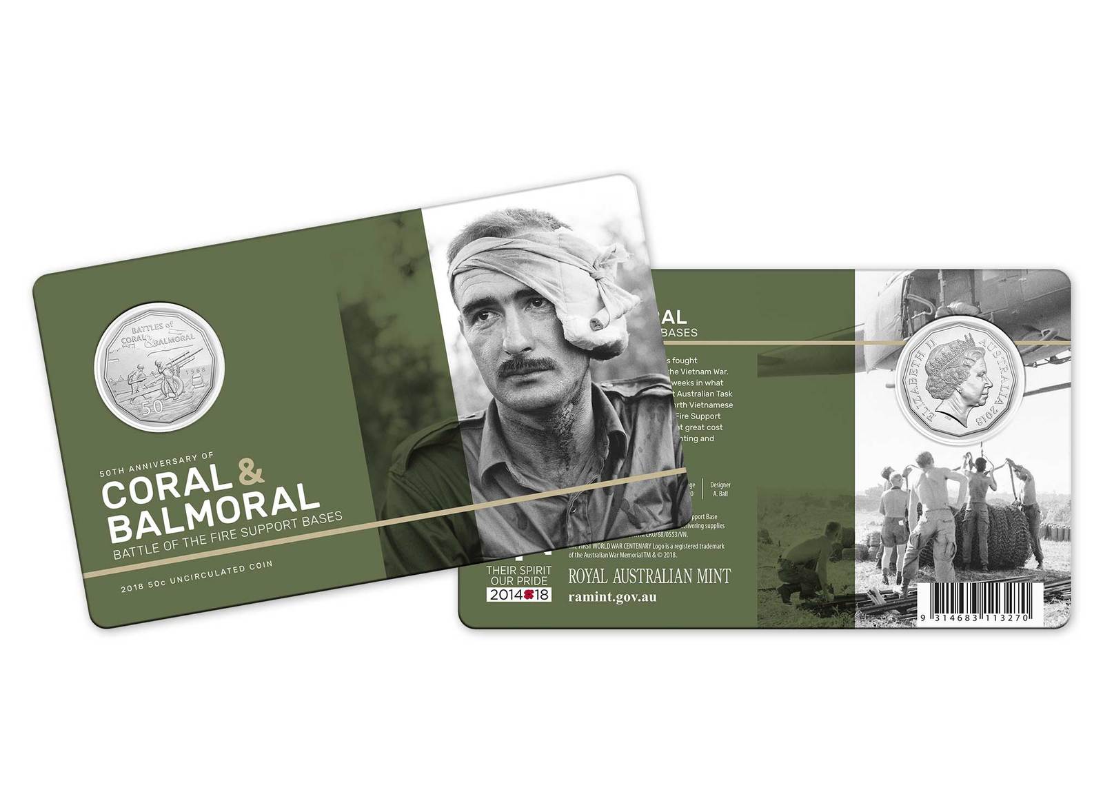 2018 Coral and Balmoral 50c - Battle of the Fire Support Bases