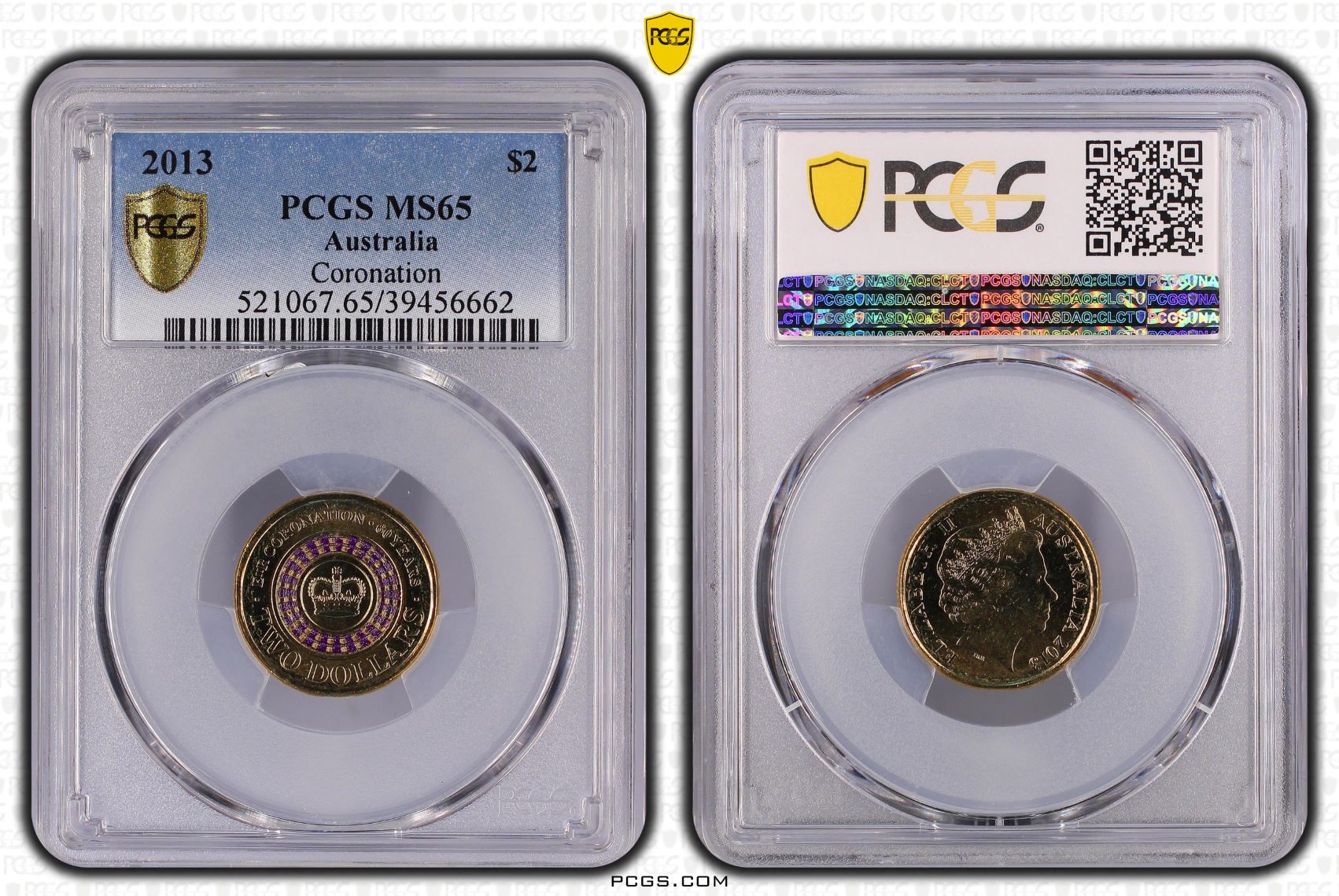 2013 Coronation $2 PCGS Grade MS65