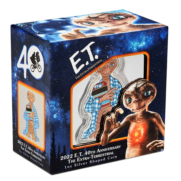 2022 E.T the Extra-Terrestrial 40th Anniversary 2022 1oz Silver Shaped Coloured Coin