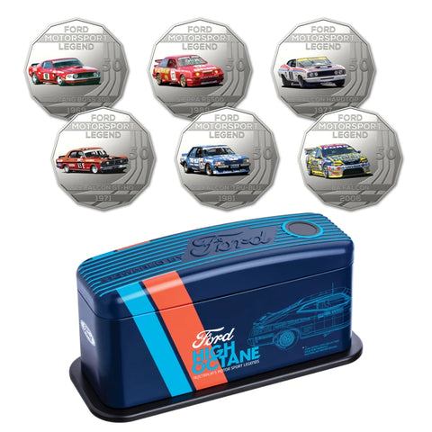 2018 Ford Motorsports Performance 7 Coin 50c Collection in Collector Tin