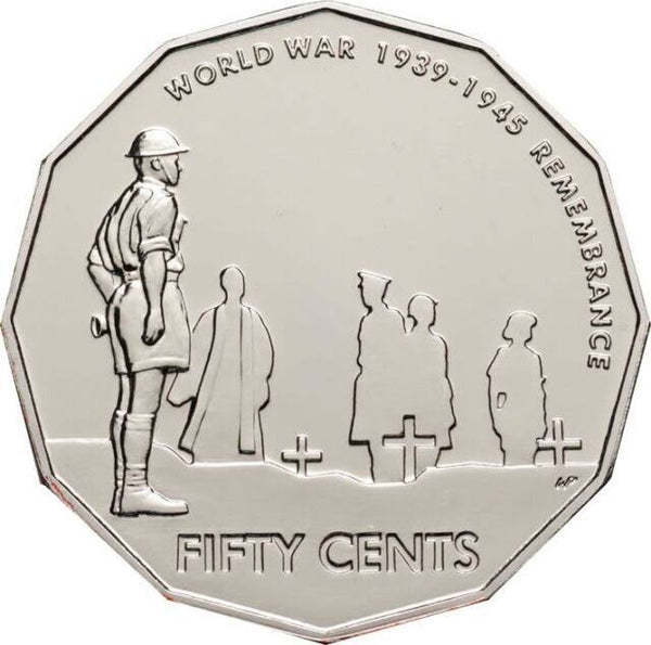 2005 World War 2 Remembrance 50c Cotton and Co Roll