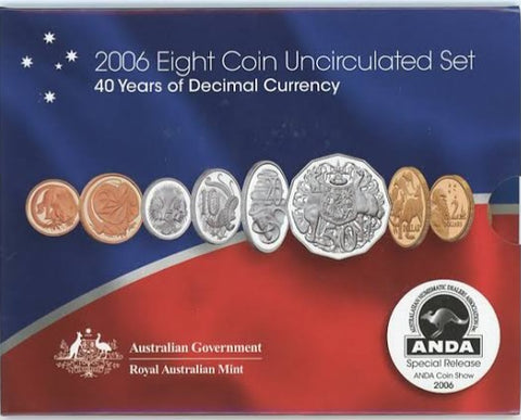 2006 40 Years of Decimal Currency 8 Coin Mint Set - ANDA Special Edition