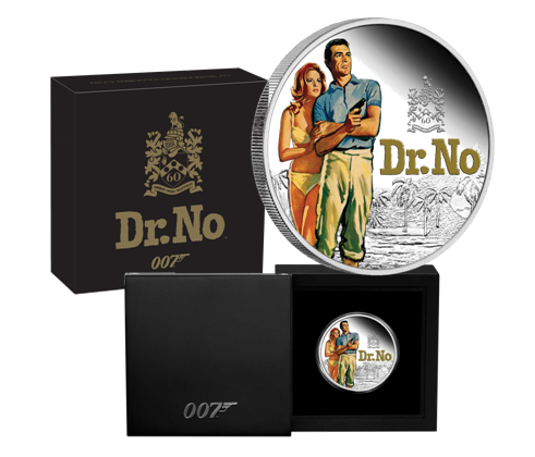 2022 James Bond Dr. No 1oz Silver Proof Coloured Coin