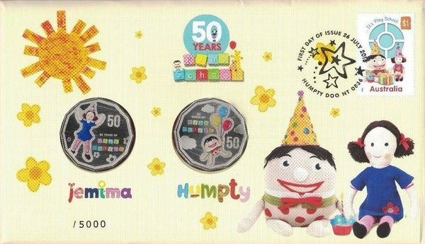2016 Play School 50 Year Anniversary 'Jemima and Humpty' 50c Coloured PNC