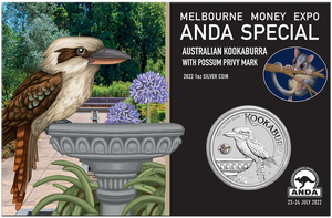 2022 Melbourne Money Expo - Perth Mint 1oz Silver Kookaburra with Possum Privy