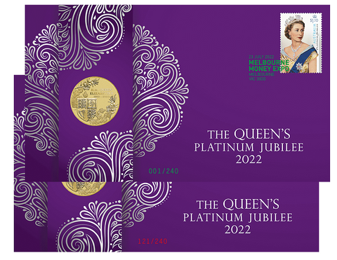 2022 Melbourne Money Expo Queen's Platinum Jubilee $1 PNC Day 1 & 2 Set