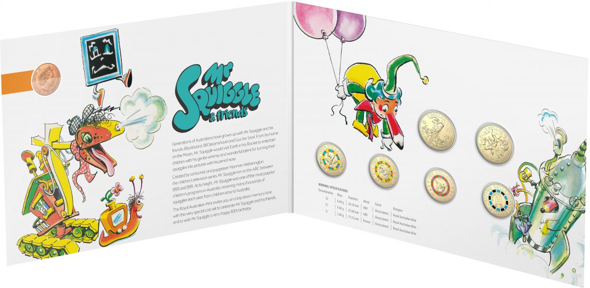 2019 Mr Squiggle 7 Coin Collection