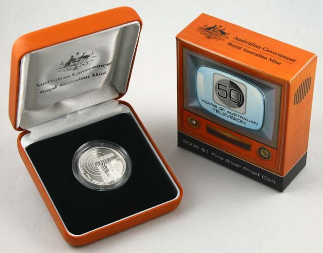 2006 Fifty Years of Australian Television $1 Fine Silver Proof Coin