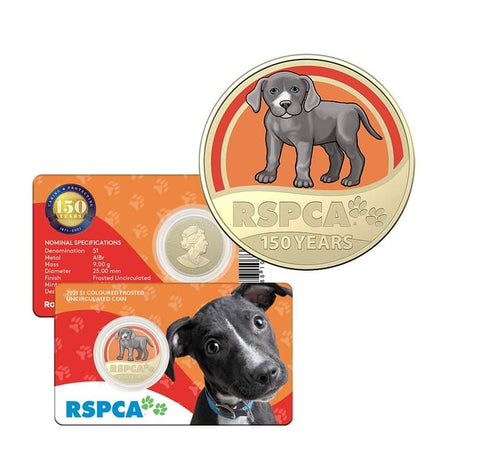 2021 RSPCA Australia 150th Anniversary 'Dog' $1 Carded