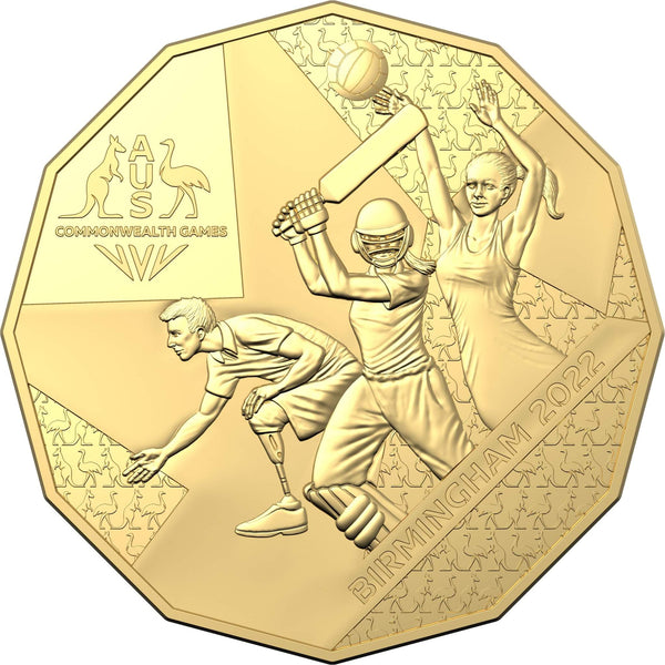 2022 Australian Commonwealth Games Team 50c Gold-Plated Coin