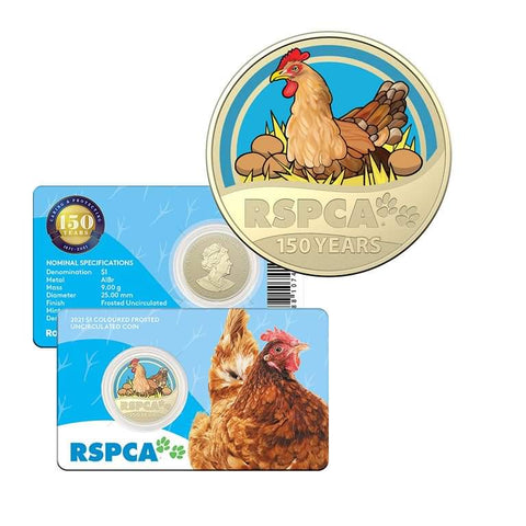 2021 RSPCA Australia 150th Anniversary 'Chicken' $1 Carded