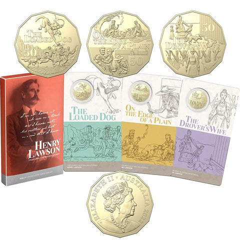 2022 Henry Lawson 50c Unc Three Coin Collection