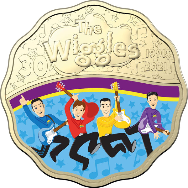 2021 Wiggles 30 Year Anniversary $1 Scalloped Two Coin Set