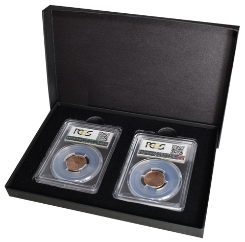 Two Slab Paperboard Certified Coin Gift Box

- Black