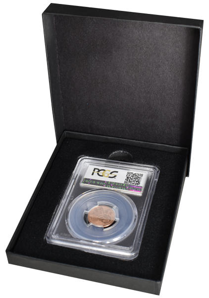 One Slab Paperboard Certified Coin Gift Box

- Black