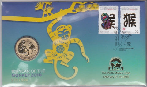 2016 Year of the Monkey $1 PNC - ANDA Edition No 499/500