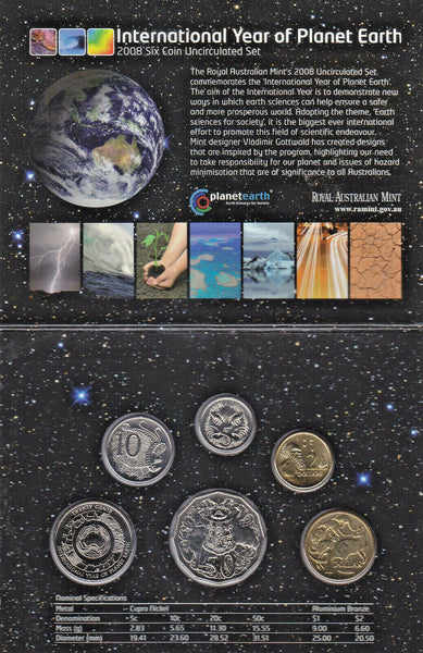 2008 International Year of Planet Earth 6 Coin RAM Mint Set (World Money Fair Edition)
