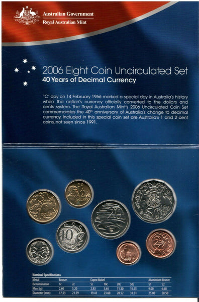 2006 40 Years of Decimal Currency Mint Set