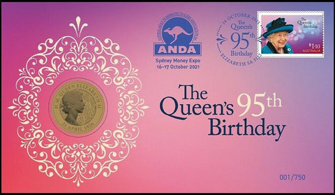2021 Queen's 95th Birthday $1 PNC- Sydney Money Expo ANDA Overprint