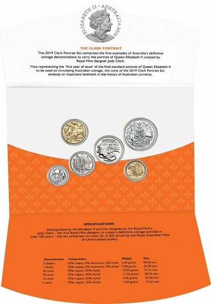 2019 Mint Set - Jody Clark Portrait 6-coin Unc (Orange Folder)