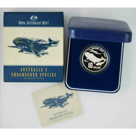 1996 RAM Endangered Species Southern Right Whale $10 Silver Proof (Standard)