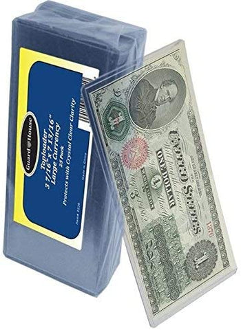 Large Currency Toploader Banknote Holder Pack 25