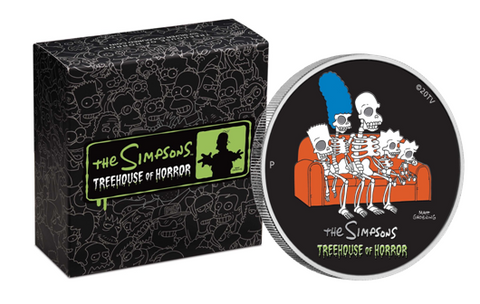 2022 The Simpsons Treehouse of Horror 1oz Silver Coloured Coin
